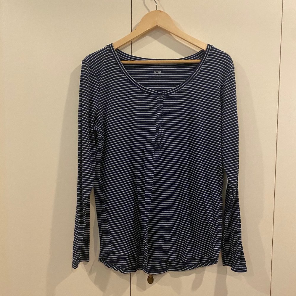 a.n.a Navy Blue Long Sleeve